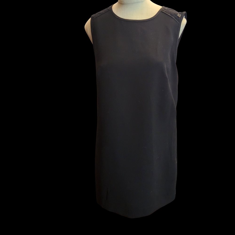 LOFT Black Mesh Top with Pink and Yellow Accents - Picture 1 of 3